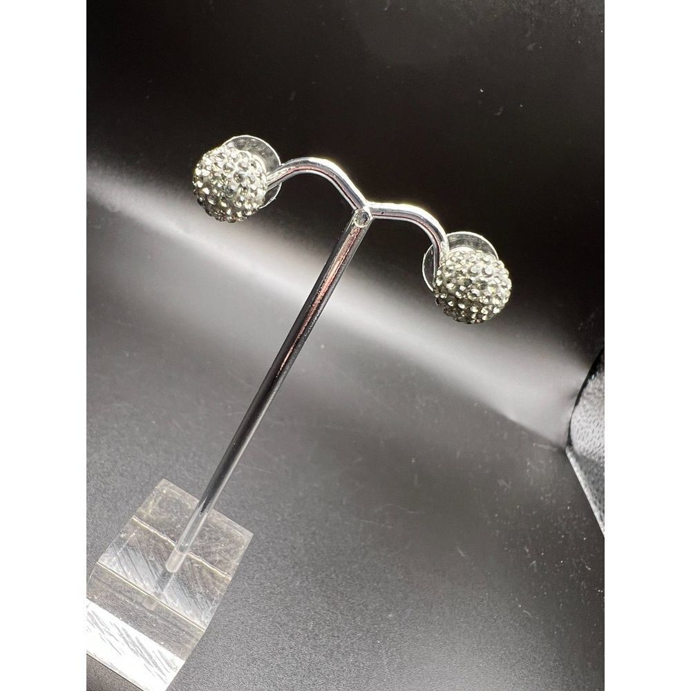 Grey Pavé Ball Earrings